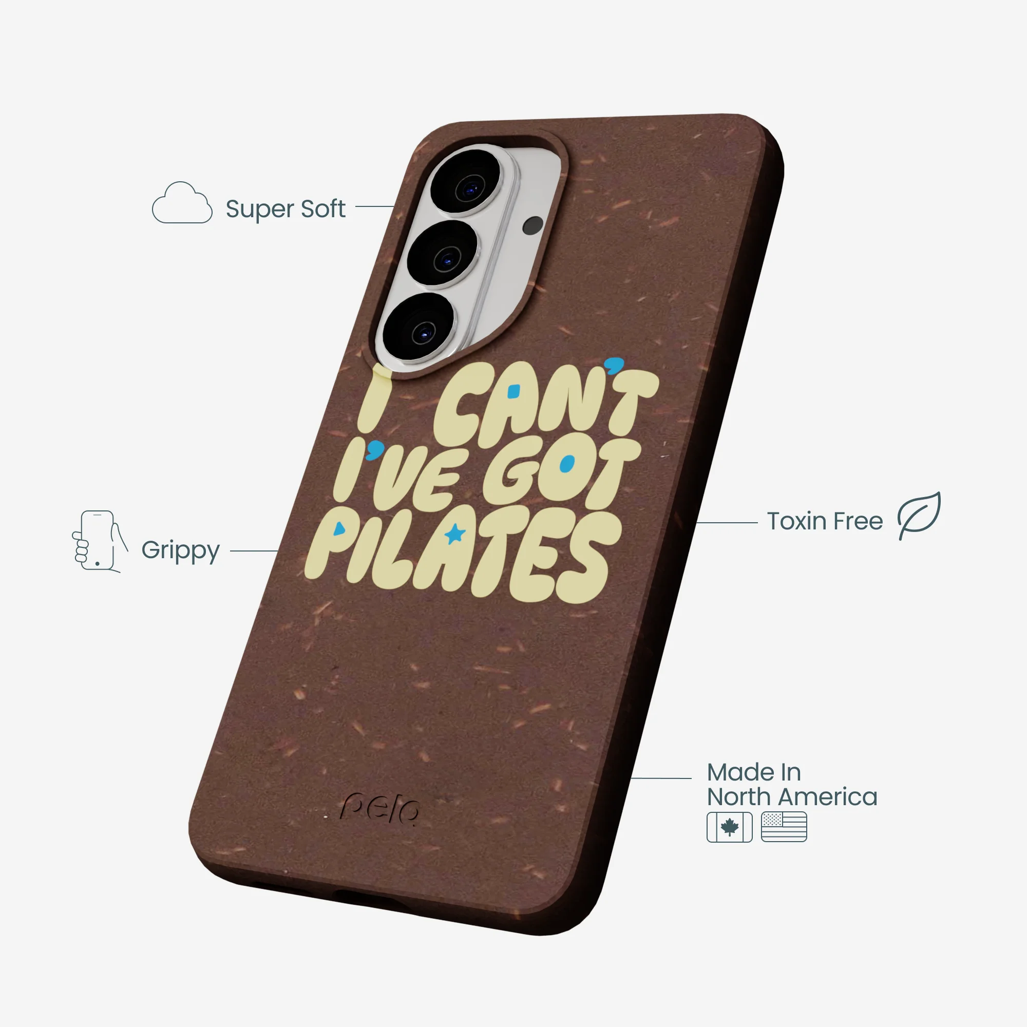 Chocolate Brown Ive got Pilates Samsung Galaxy S26 Case - Image 4