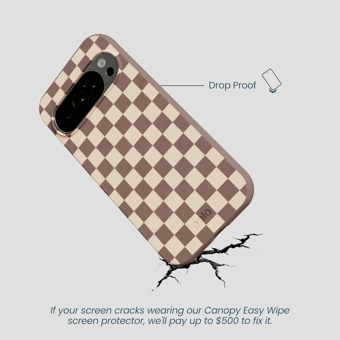 Chocolate Brown Latte Check Google Pixel 10/10 Pro Case - Image 5