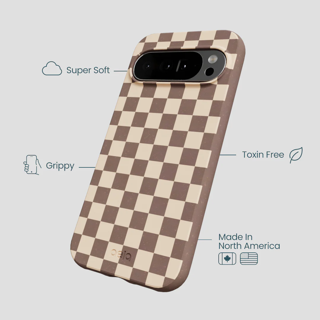Chocolate Brown Latte Check Google Pixel 10 Pro XL Case - Image 4