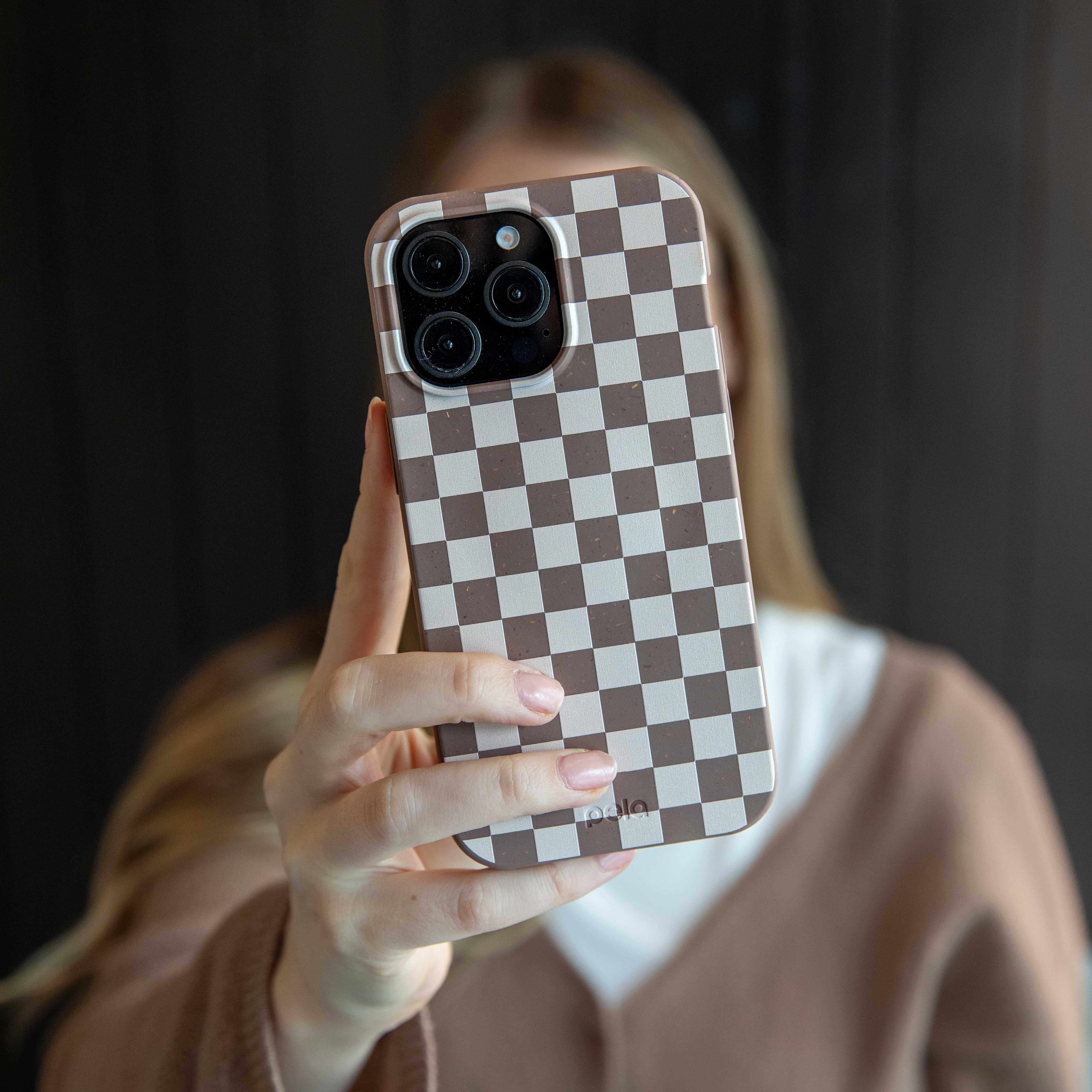 Chocolate Brown Latte Check Google Pixel 8a Case - Image 6