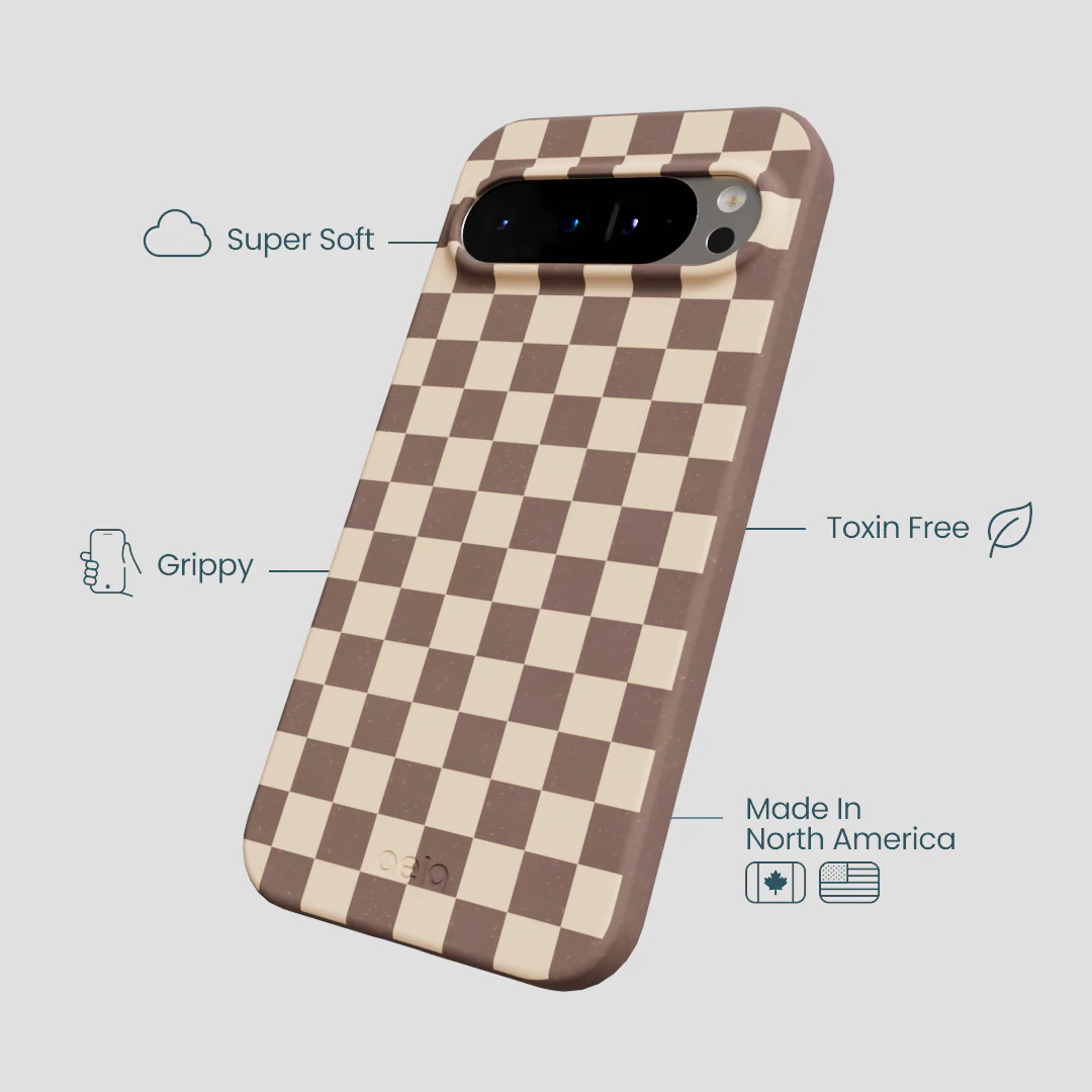 Chocolate Brown Latte Check Google Pixel 9 Pro XL Case - Image 4