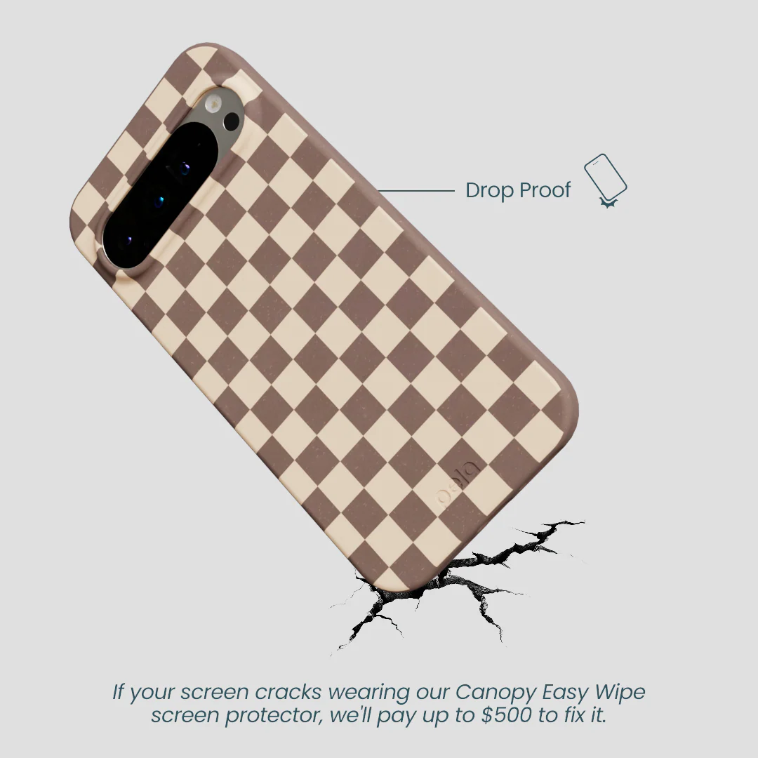 Chocolate Brown Latte Check Google Pixel 9 Pro XL Case - Image 5