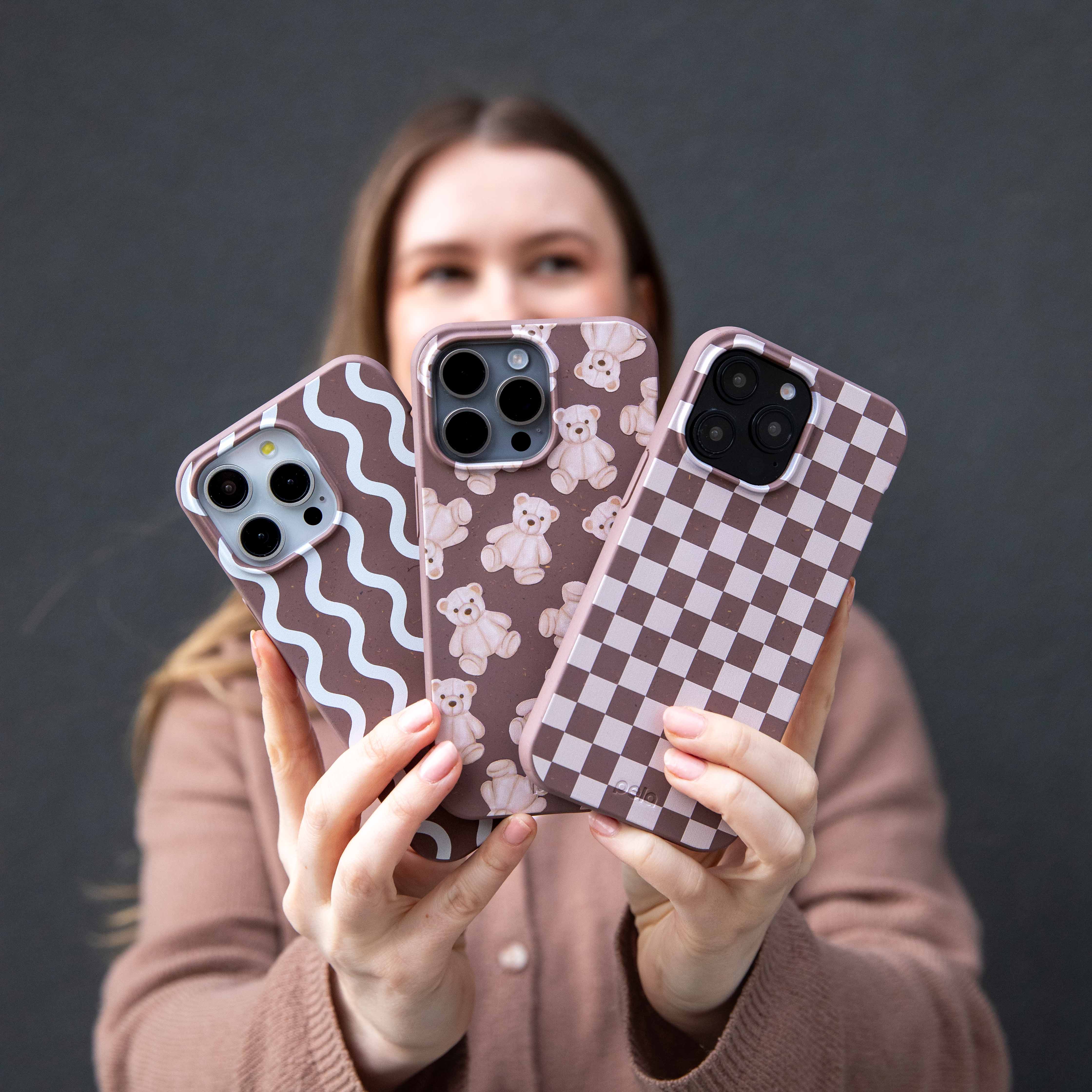 Chocolate Brown Latte Check iPhone 12 Mini Case - Image 6