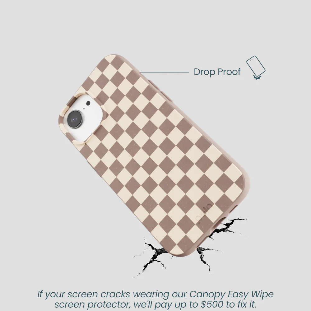 Chocolate Brown Latte Check iPhone 16e/17e Case - Image 5