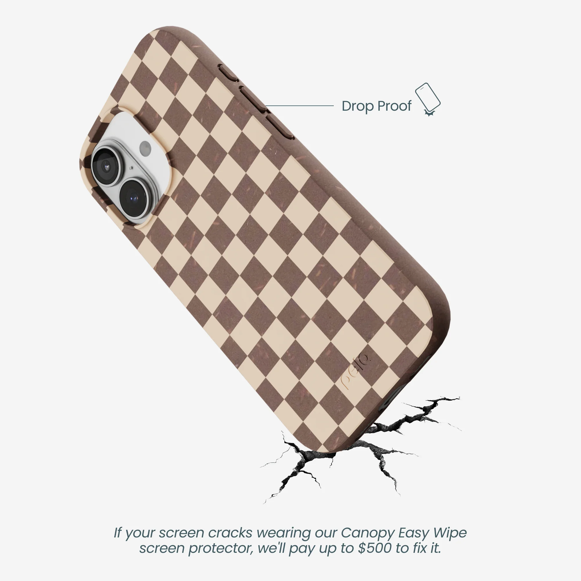 Chocolate Brown Latte Check iPhone 17 Case - Image 5
