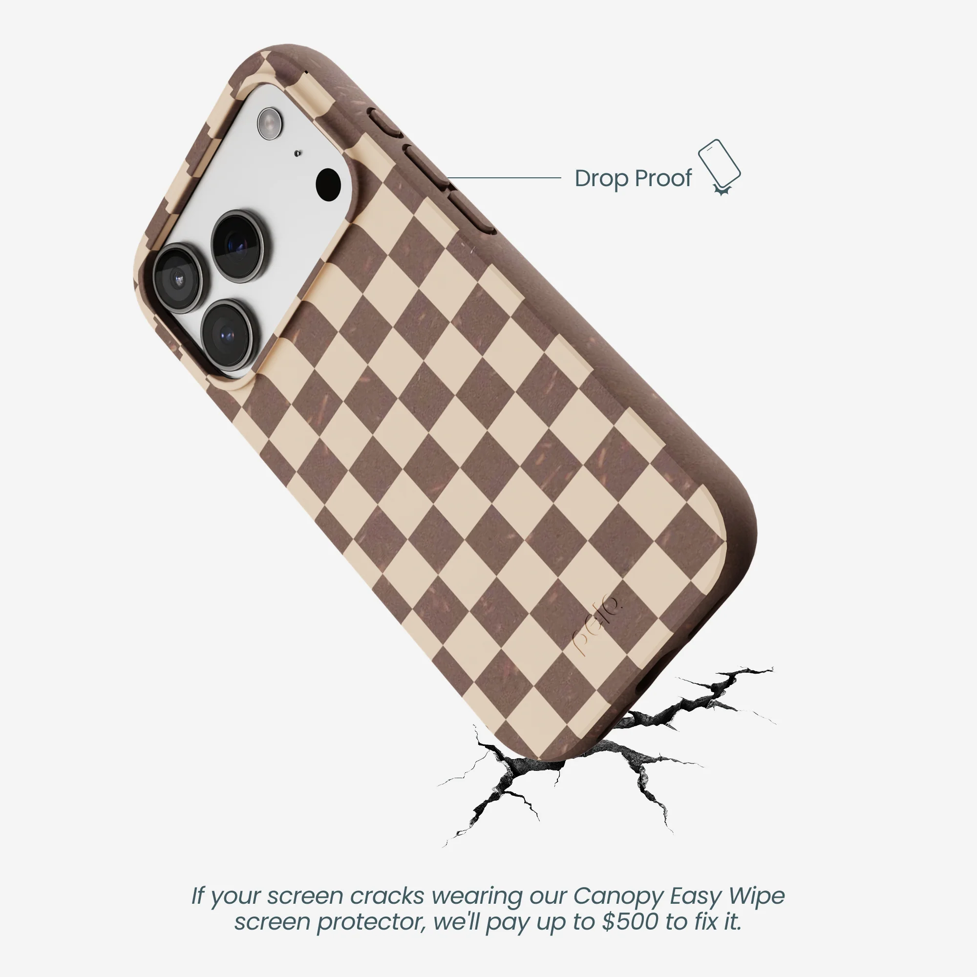Chocolate Brown Latte Check iPhone 17 Pro Case - Image 5