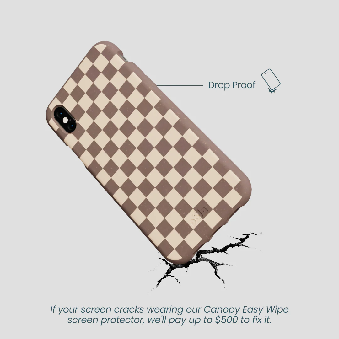 Chocolate Brown Latte Check iPhone XR Case - Image 5
