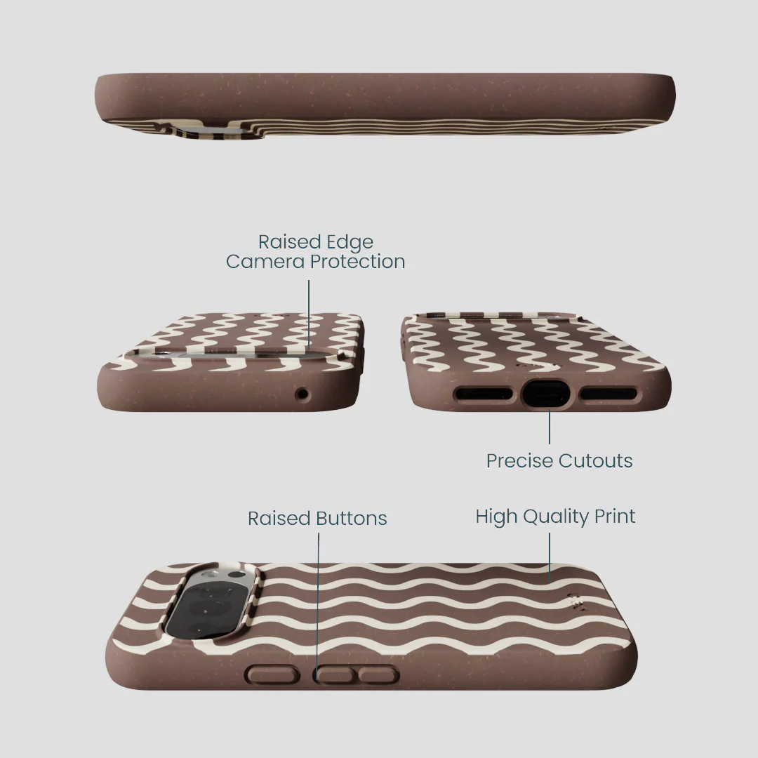 Chocolate Brown Latte Waves Google Pixel 10/10 Pro Case - Image 3