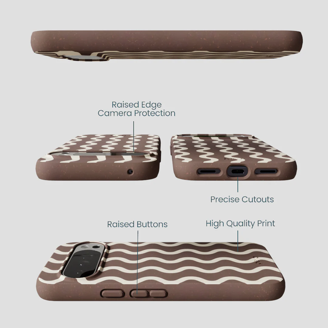 Chocolate Brown Latte Waves Google Pixel 10 Pro XL Case - Image 3
