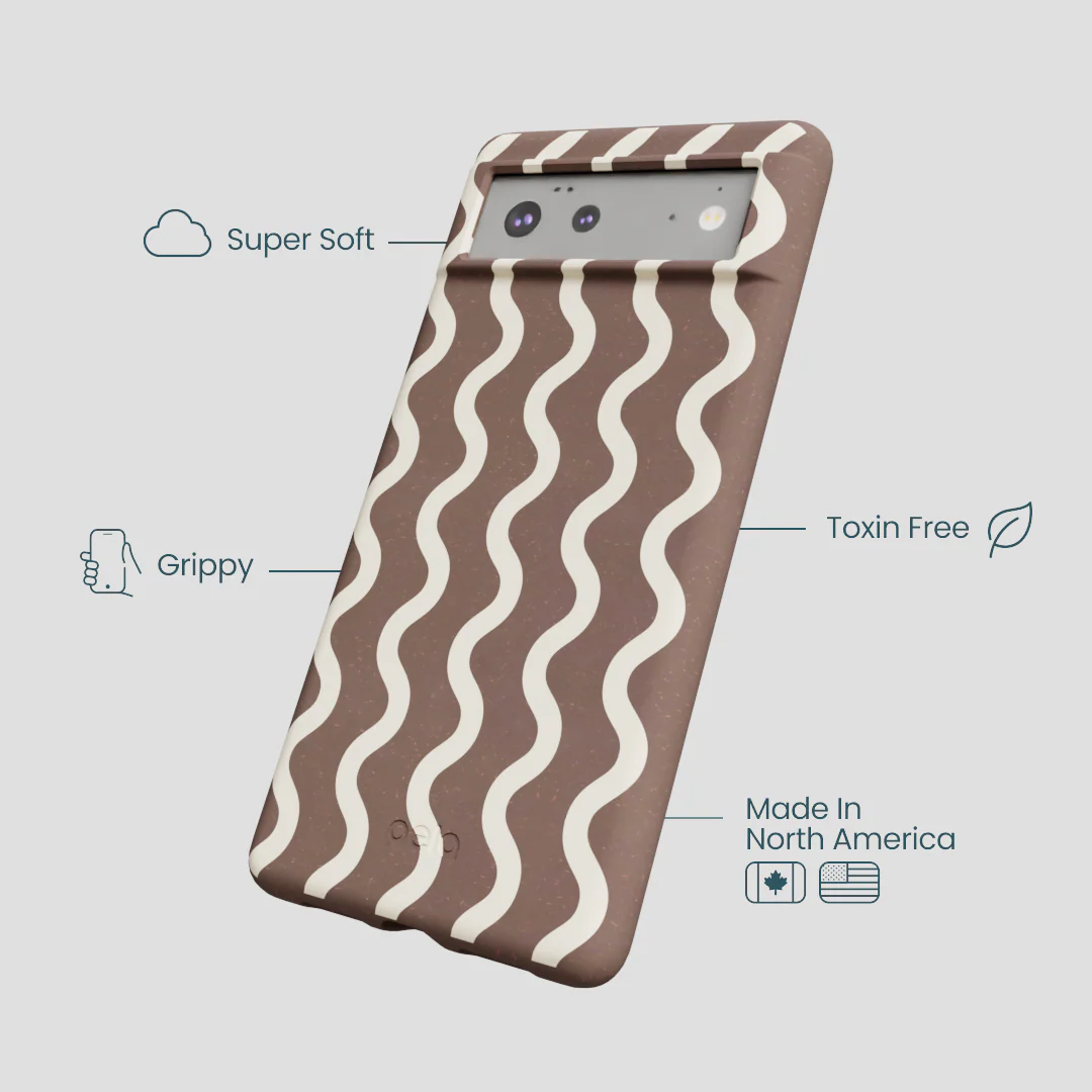Chocolate Brown Latte Waves Google Pixel 6a Case - Image 4