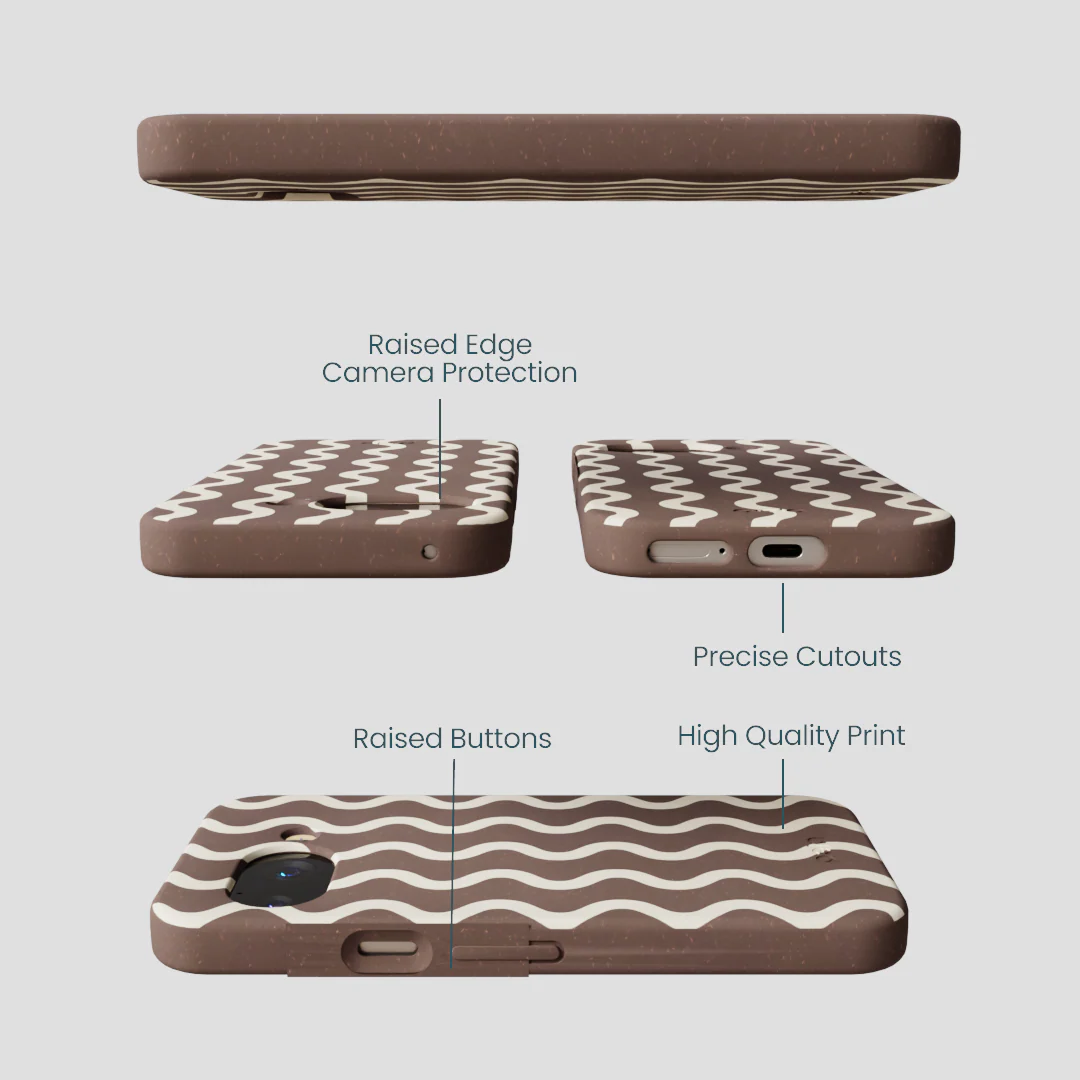 Chocolate Brown Latte Waves Google Pixel 9a Case - Image 3