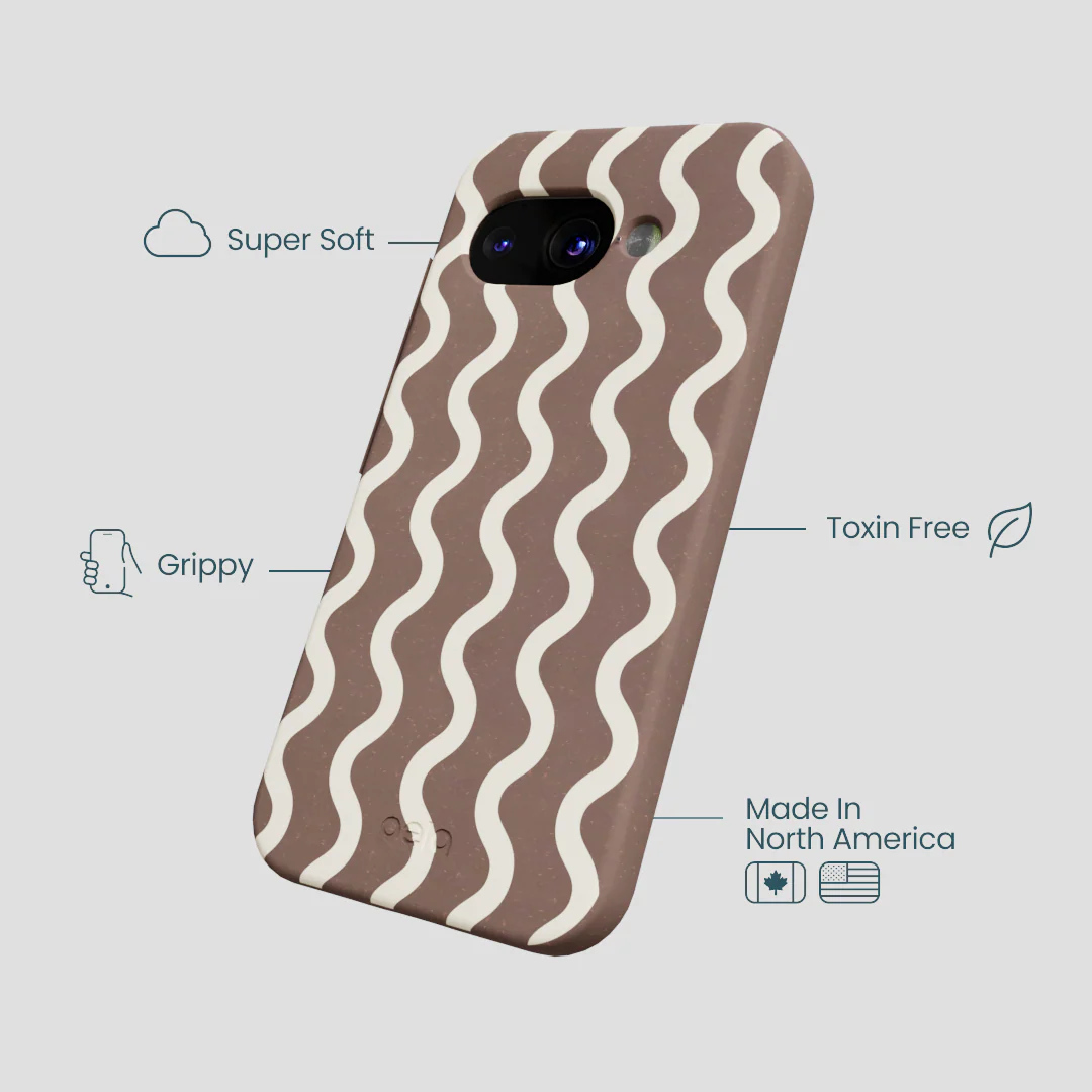 Chocolate Brown Latte Waves Google Pixel 9a Case - Image 4