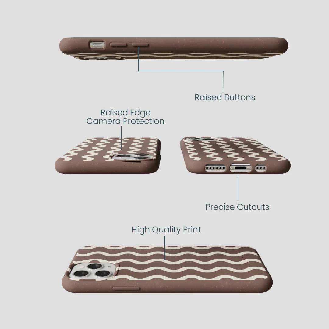 Chocolate Brown Latte Waves iPhone 11 Pro Case - Image 3