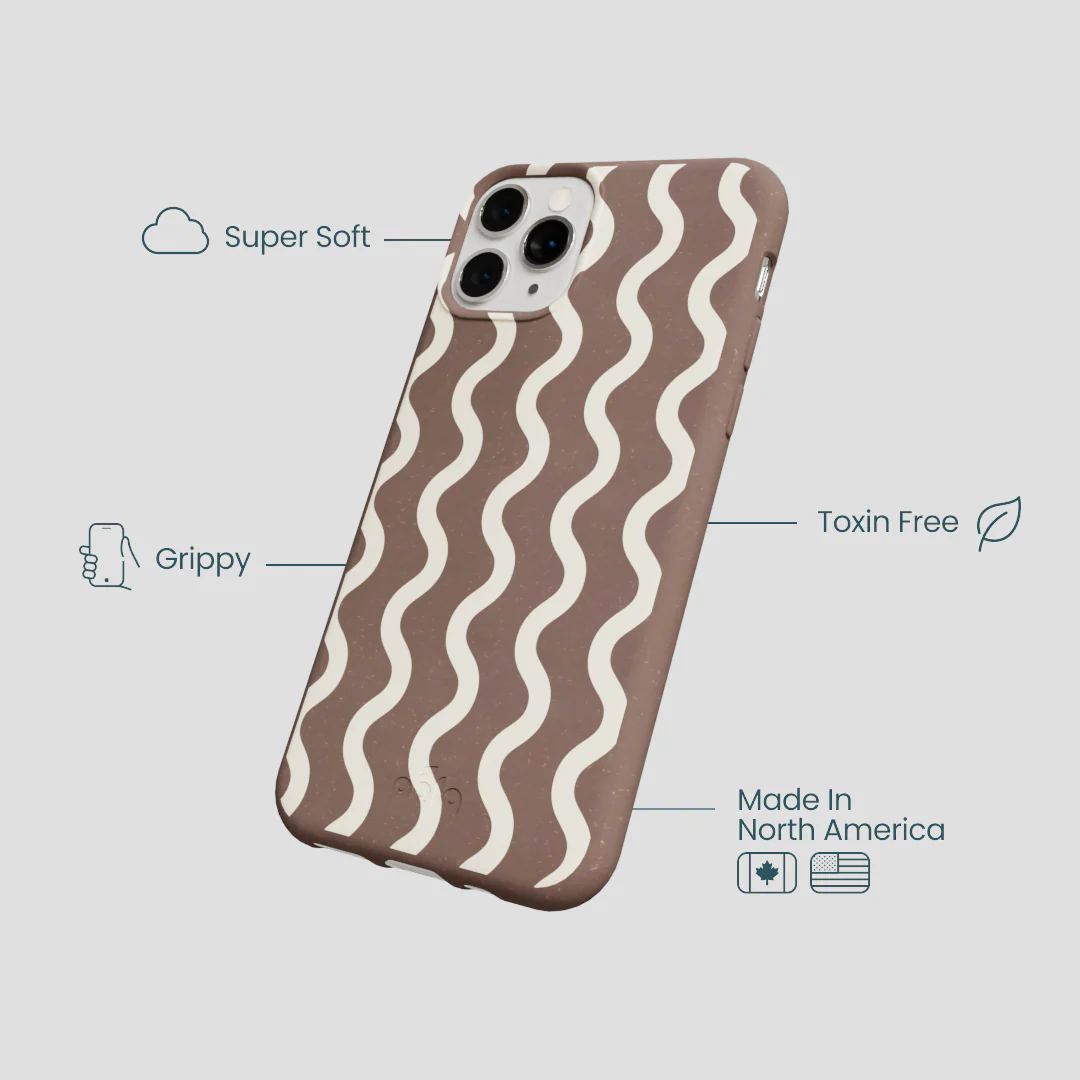 Chocolate Brown Latte Waves iPhone 11 Pro Case - Image 4