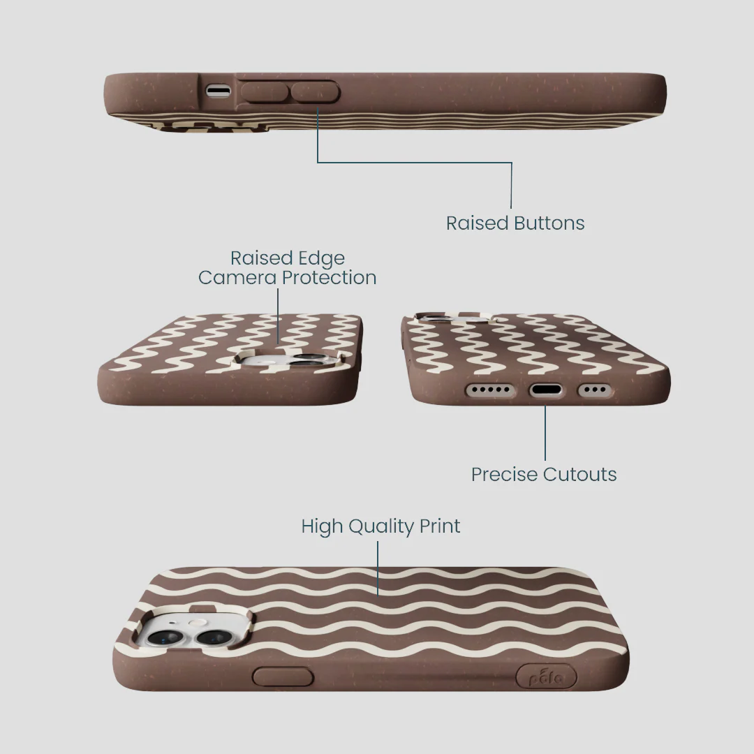 Chocolate Brown Latte Waves iPhone 12/ iPhone 12 Pro Case - Image 3