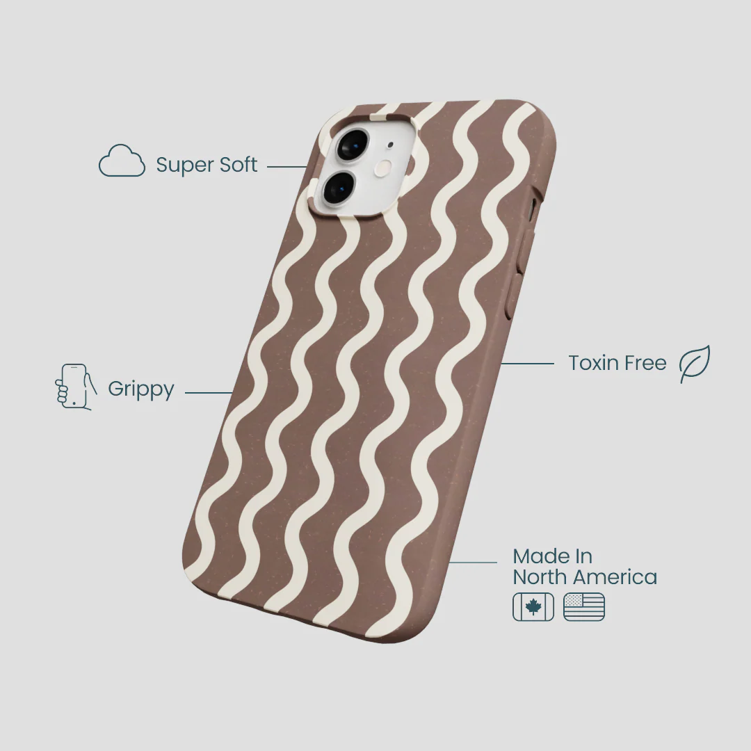 Chocolate Brown Latte Waves iPhone 12/ iPhone 12 Pro Case - Image 4