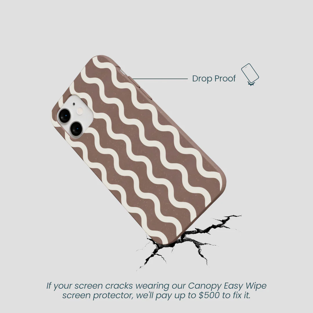 Chocolate Brown Latte Waves iPhone 12 Mini Case - Image 5