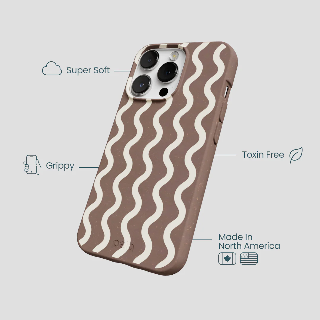 Chocolate Brown Latte Waves iPhone 13 Pro Case - Image 4