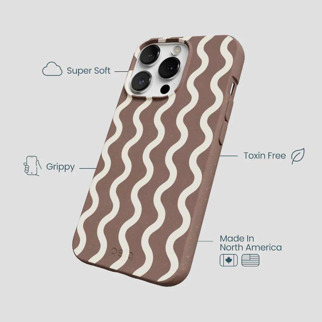 Chocolate Brown Latte Waves iPhone 13 Pro Max Case - Image 4