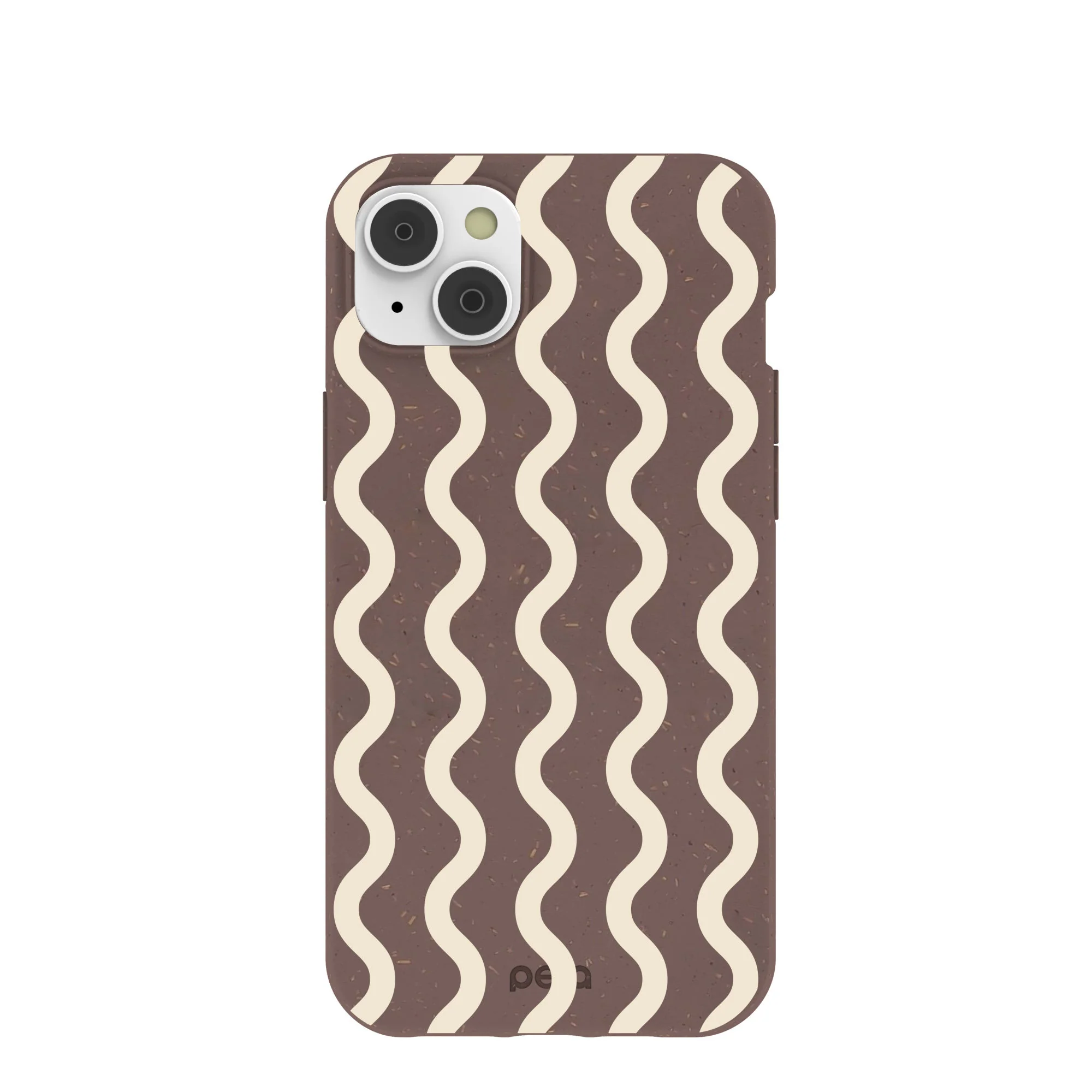 Chocolate Brown Latte Waves iPhone 14 Plus Case