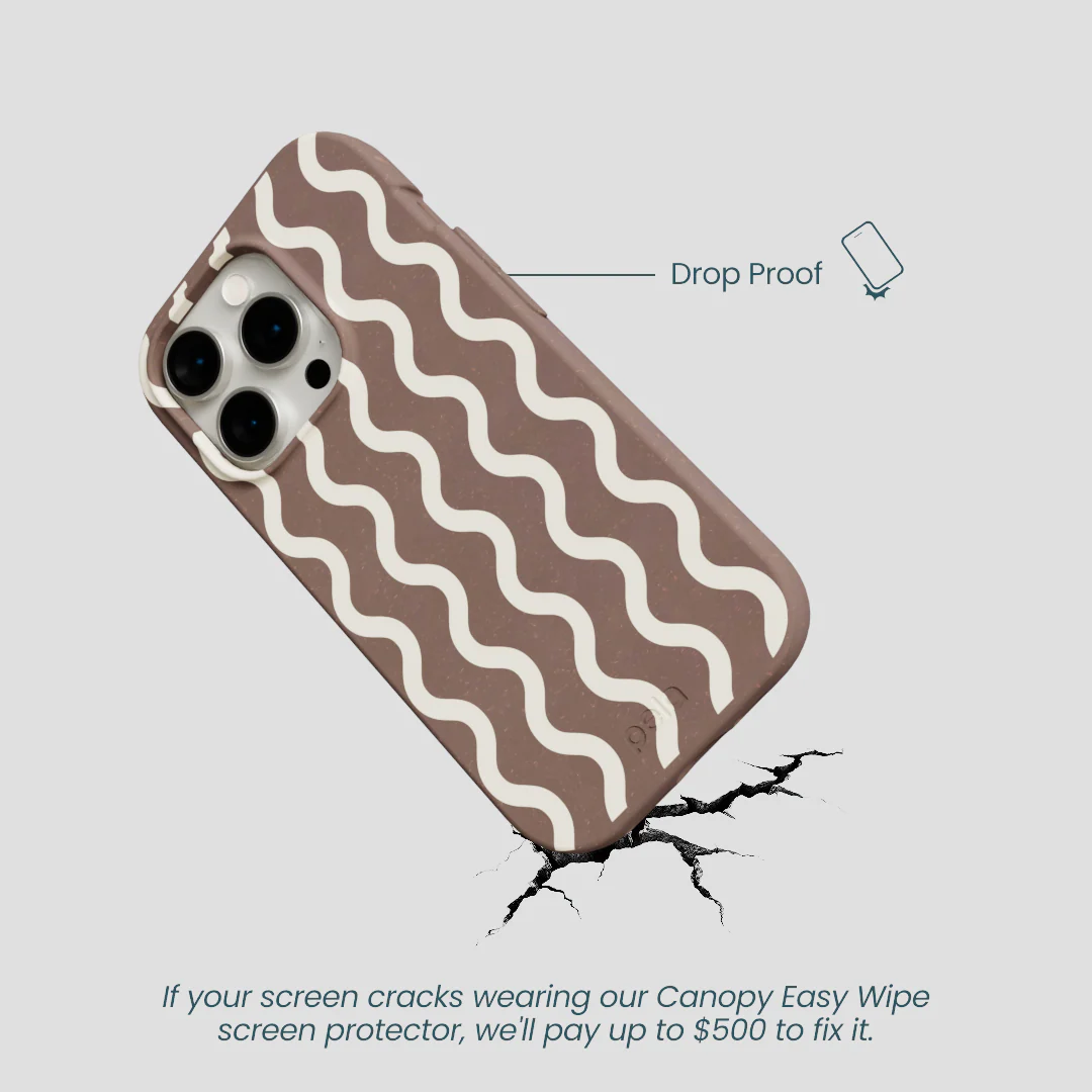 Chocolate Brown Latte Waves iPhone 14 Pro Case - Image 5