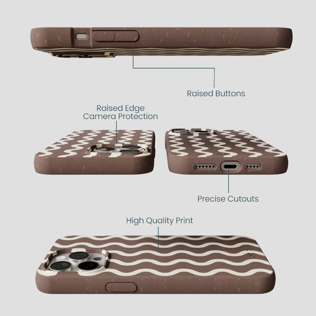 Chocolate Brown Latte Waves iPhone 14 Pro Max Case - Image 3