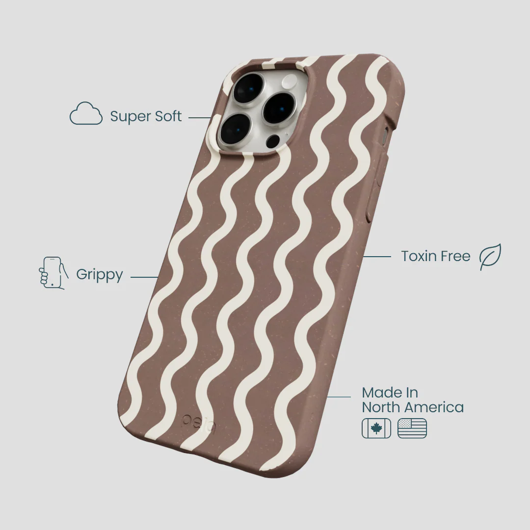 Chocolate Brown Latte Waves iPhone 14 Pro Max Case - Image 4