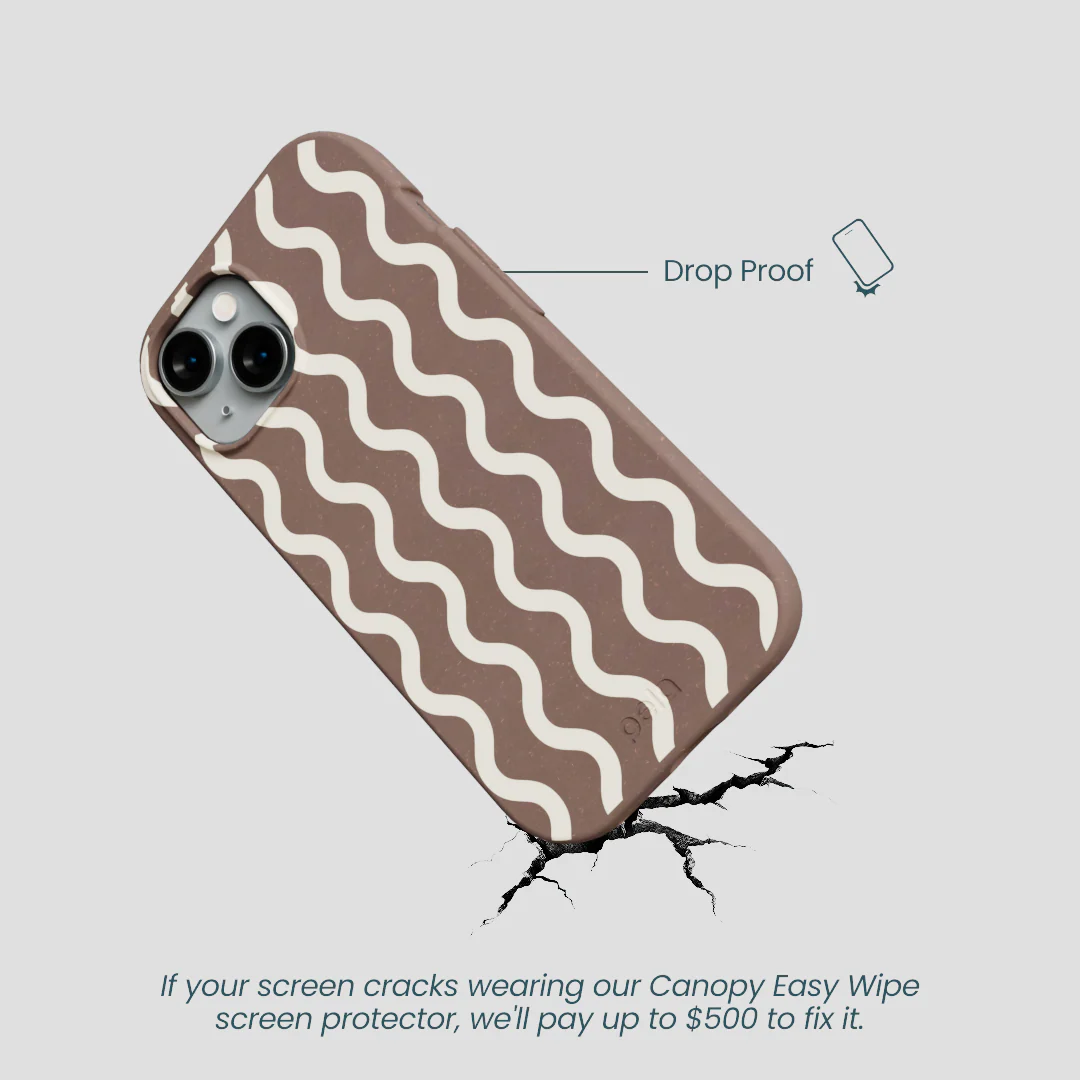 Chocolate Brown Latte Waves iPhone 15 Case - Image 5