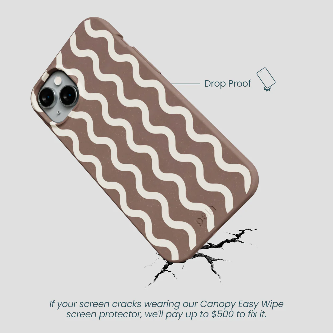Chocolate Brown Latte Waves iPhone 15 Plus Case - Image 5