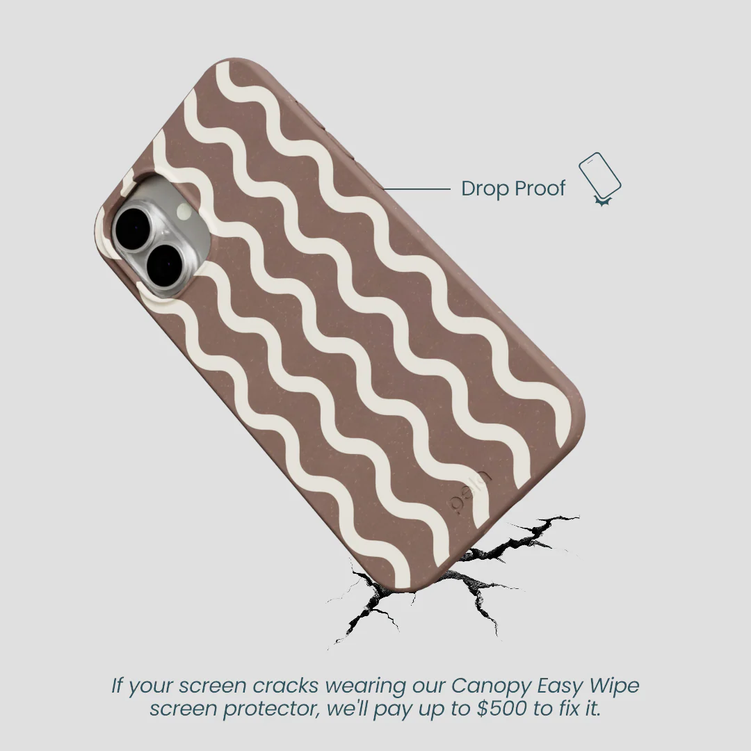 Chocolate Brown Latte Waves iPhone 16 Plus Case - Image 5