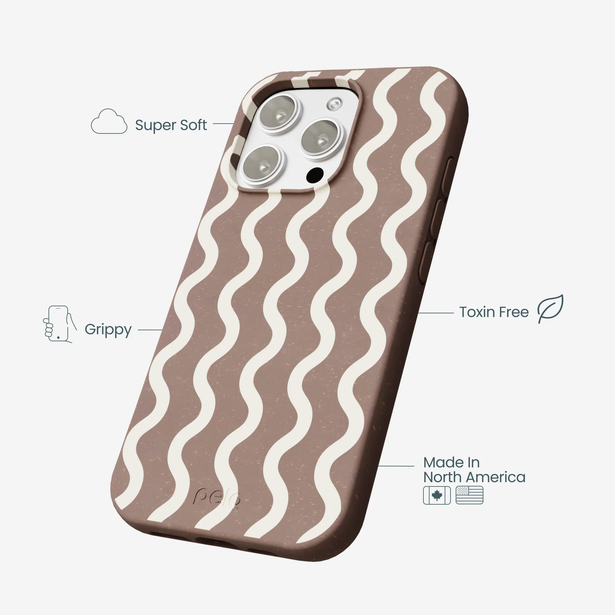 Chocolate Brown Latte Waves iPhone 16 Pro Max Case - Image 4