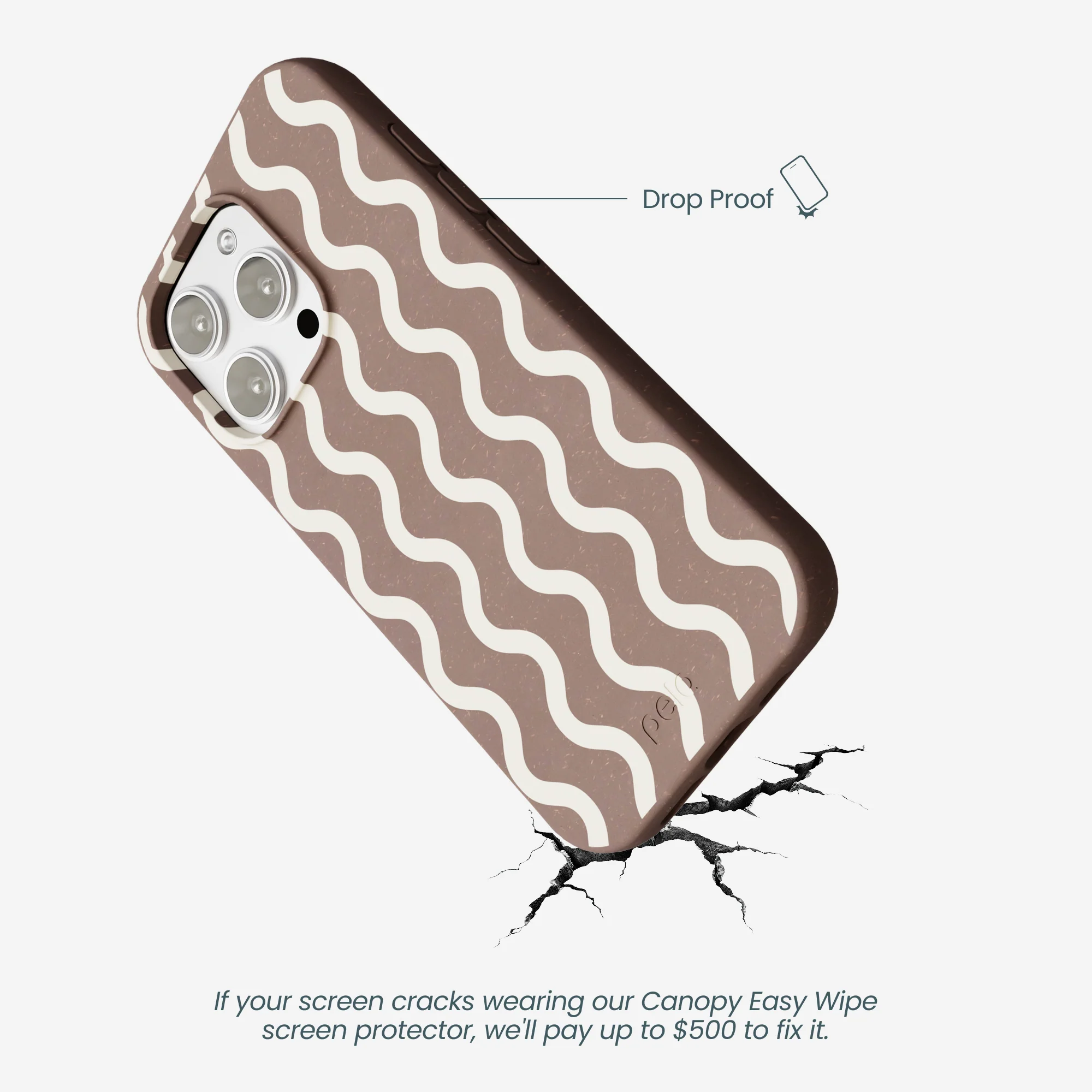 Chocolate Brown Latte Waves iPhone 16 Pro Max Case - Image 5