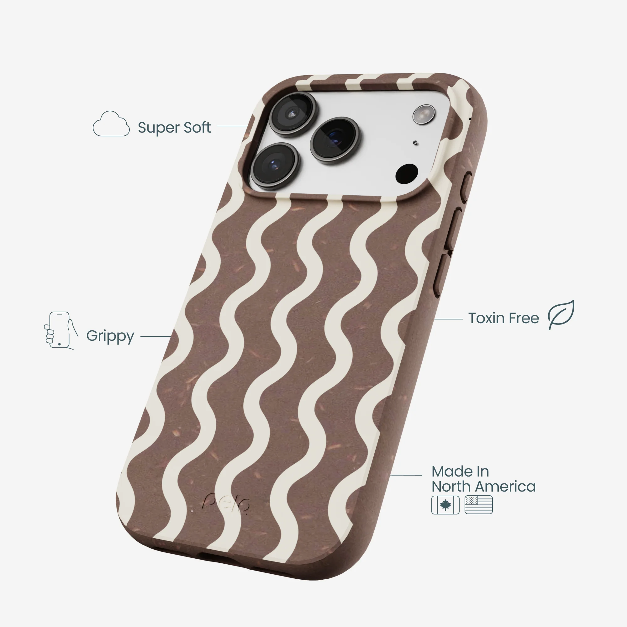 Chocolate Brown Latte Waves iPhone 17 Pro Case - Image 4