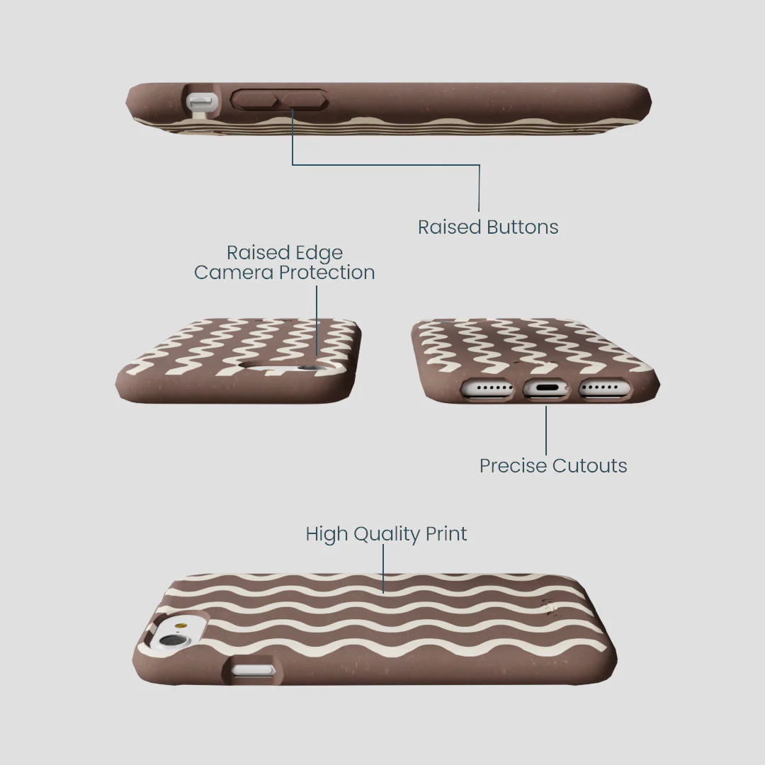 Chocolate Brown Latte Waves iPhone 6/6s/7/8/SE Case - Image 3