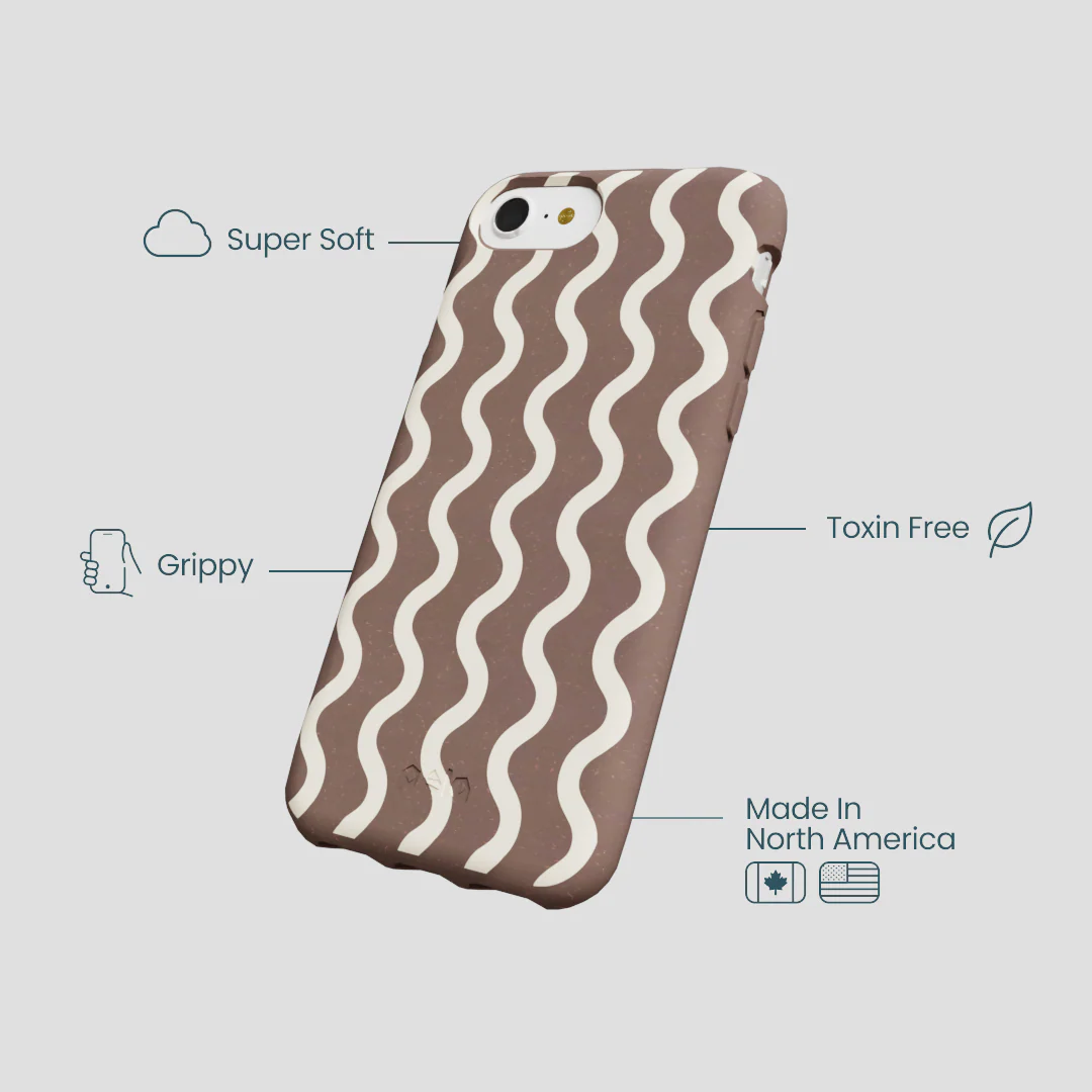 Chocolate Brown Latte Waves iPhone 6/6s/7/8/SE Case - Image 4