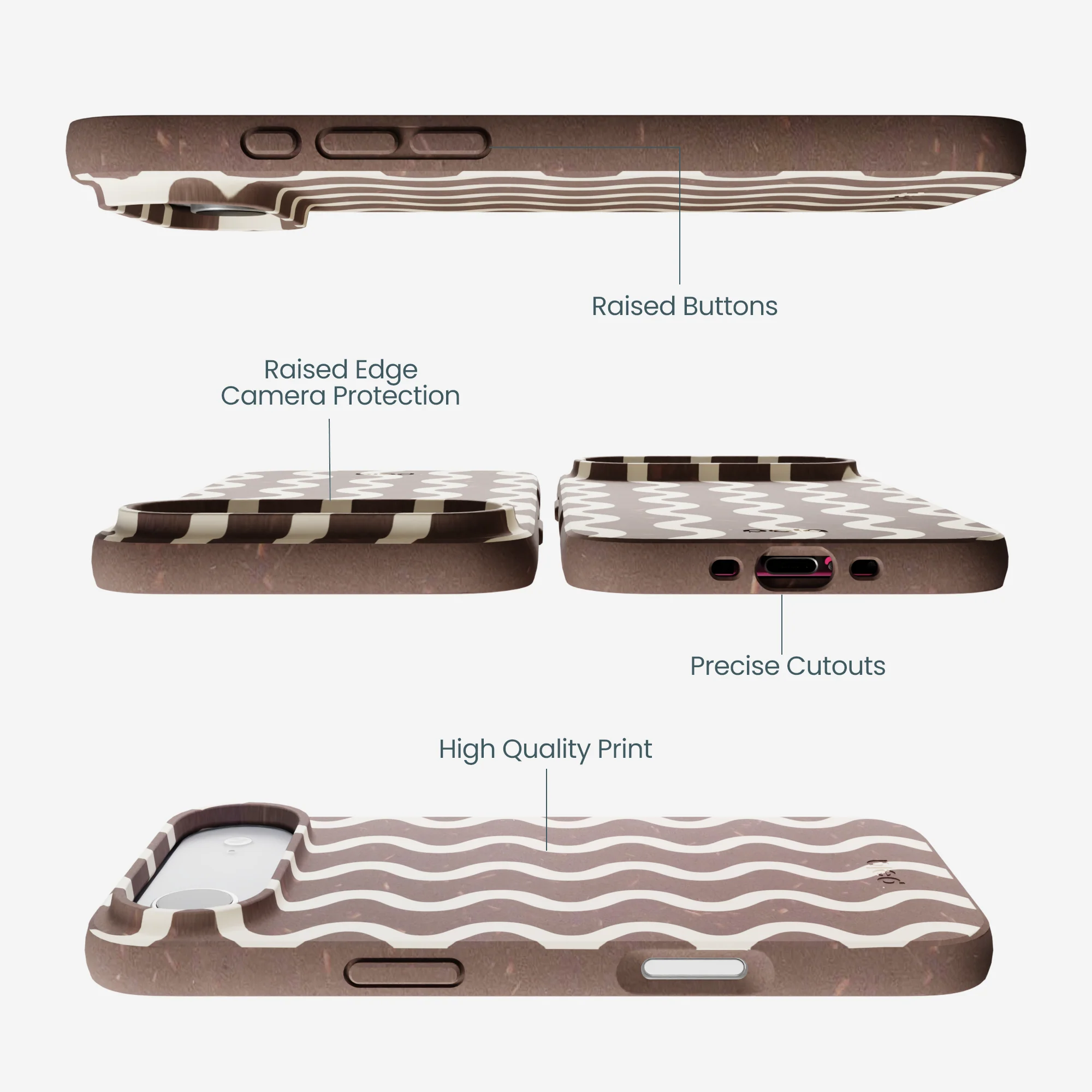 Chocolate Brown Latte Waves iPhone Air Case - Image 3