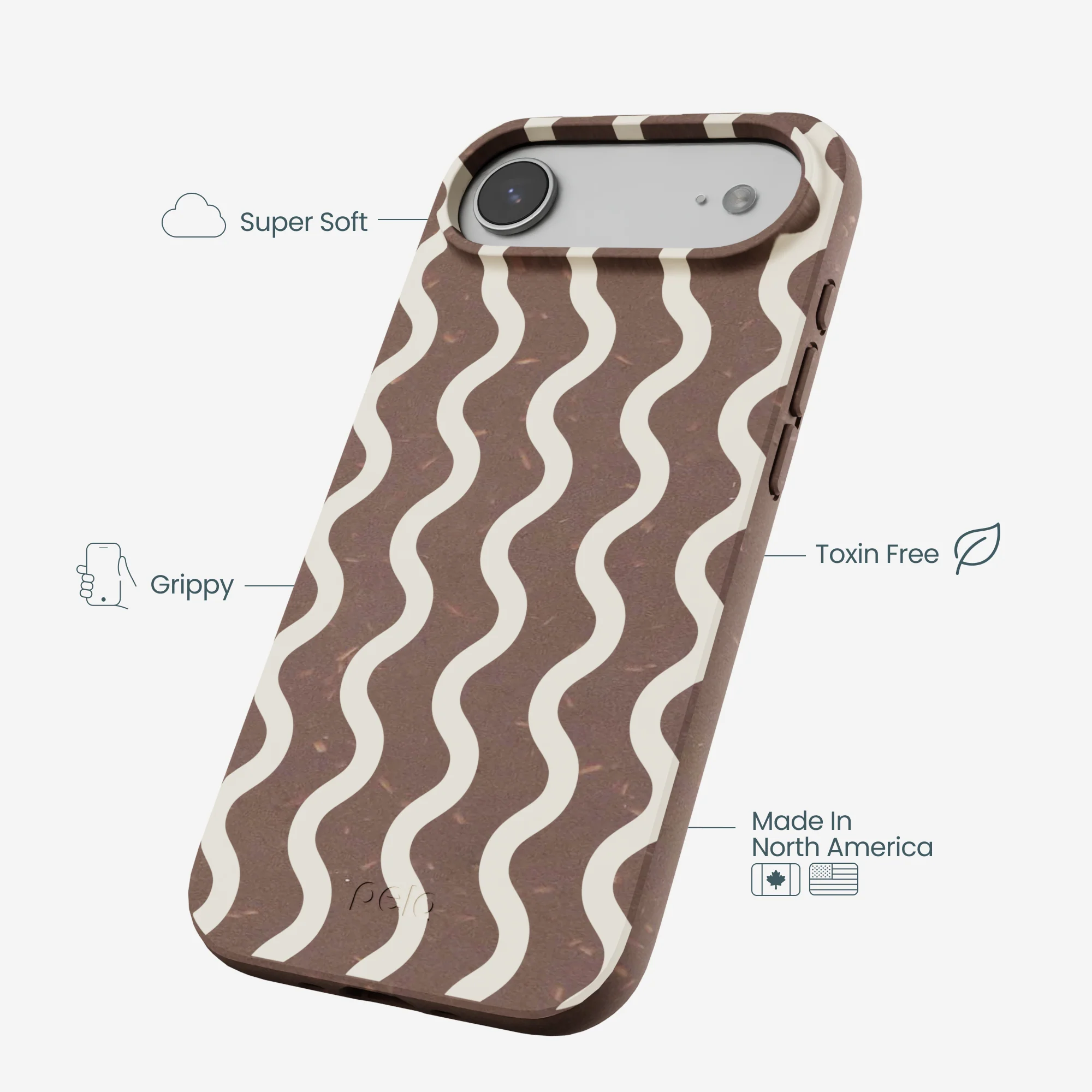 Chocolate Brown Latte Waves iPhone Air Case - Image 4