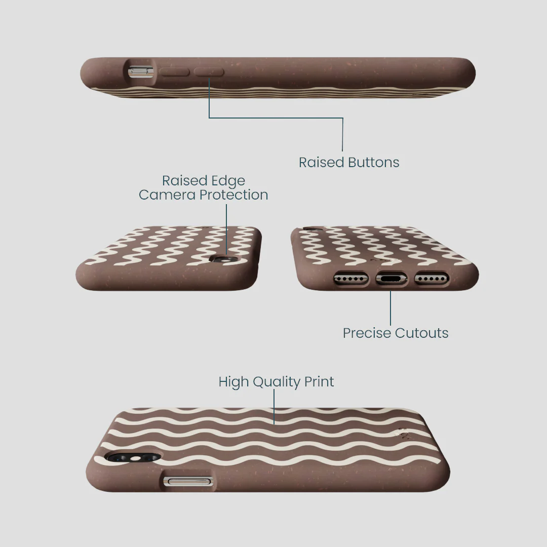 Chocolate Brown Latte Waves iPhone XR Case - Image 3