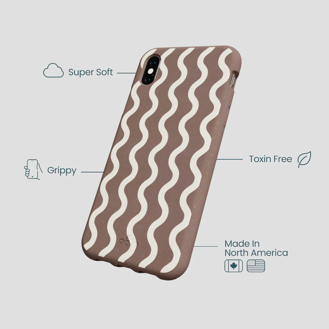 Chocolate Brown Latte Waves iPhone XR Case - Image 4