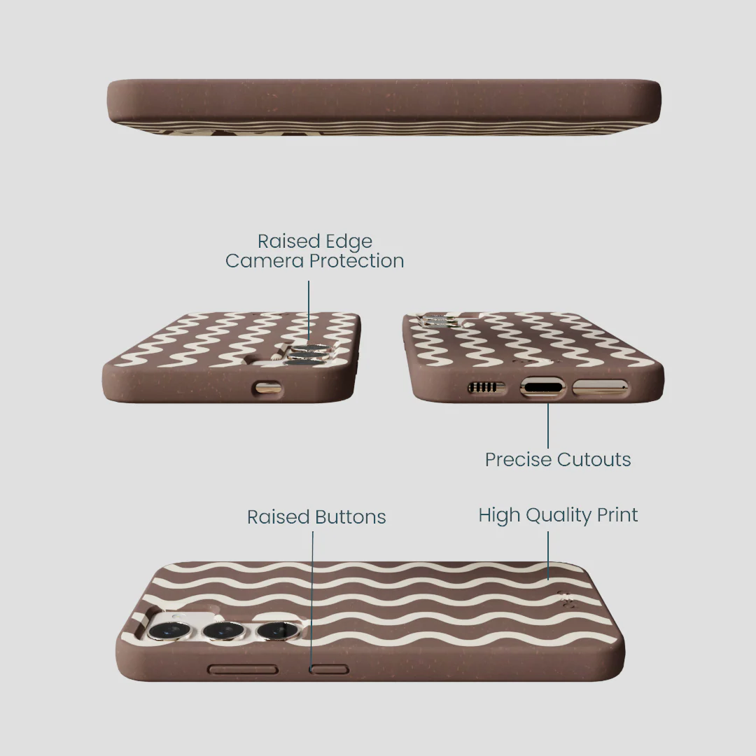 Chocolate Brown Latte Waves Samsung Galaxy S23 Case - Image 3