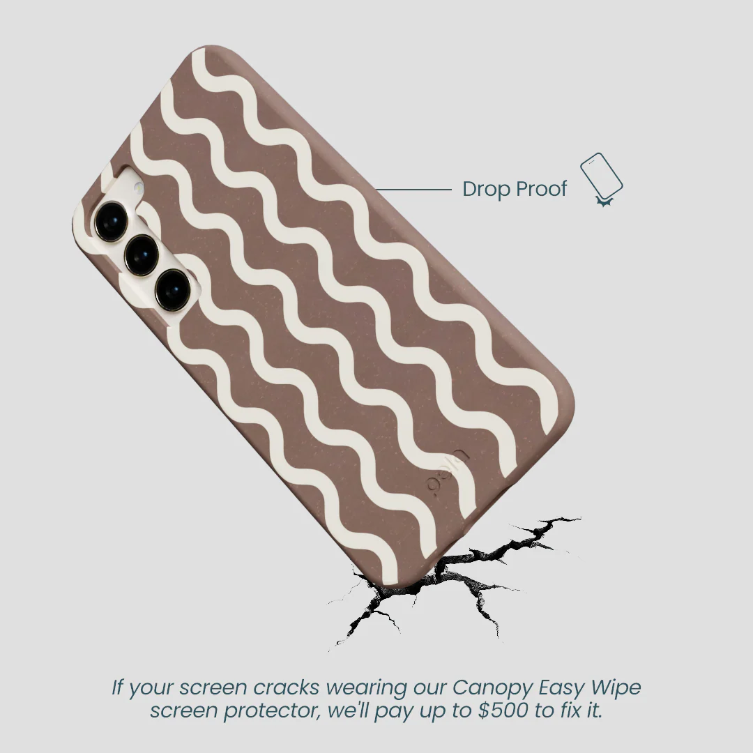 Chocolate Brown Latte Waves Samsung Galaxy S23+(Plus) Case - Image 5