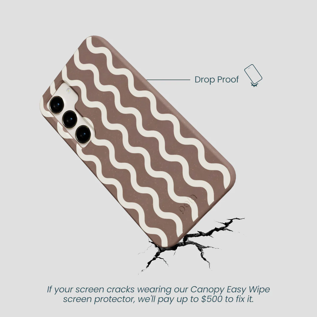 Chocolate Brown Latte Waves Samsung Galaxy S24 Case - Image 5