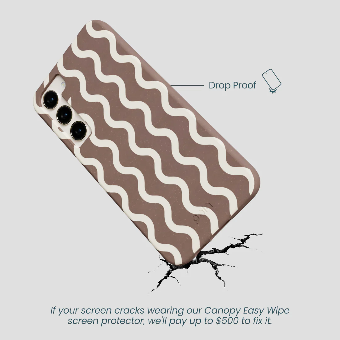 Chocolate Brown Latte Waves Samsung Galaxy S24+(Plus) Case - Image 5
