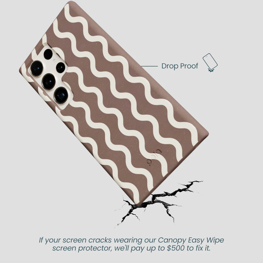 Chocolate Brown Latte Waves Samsung Galaxy S24 Ultra Case - Image 5