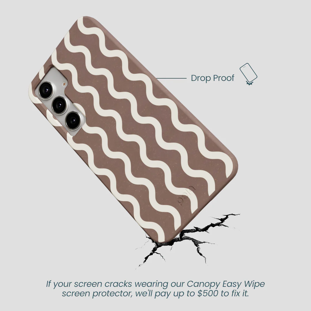 Chocolate Brown Latte Waves Samsung Galaxy S25+(Plus) Case - Image 5