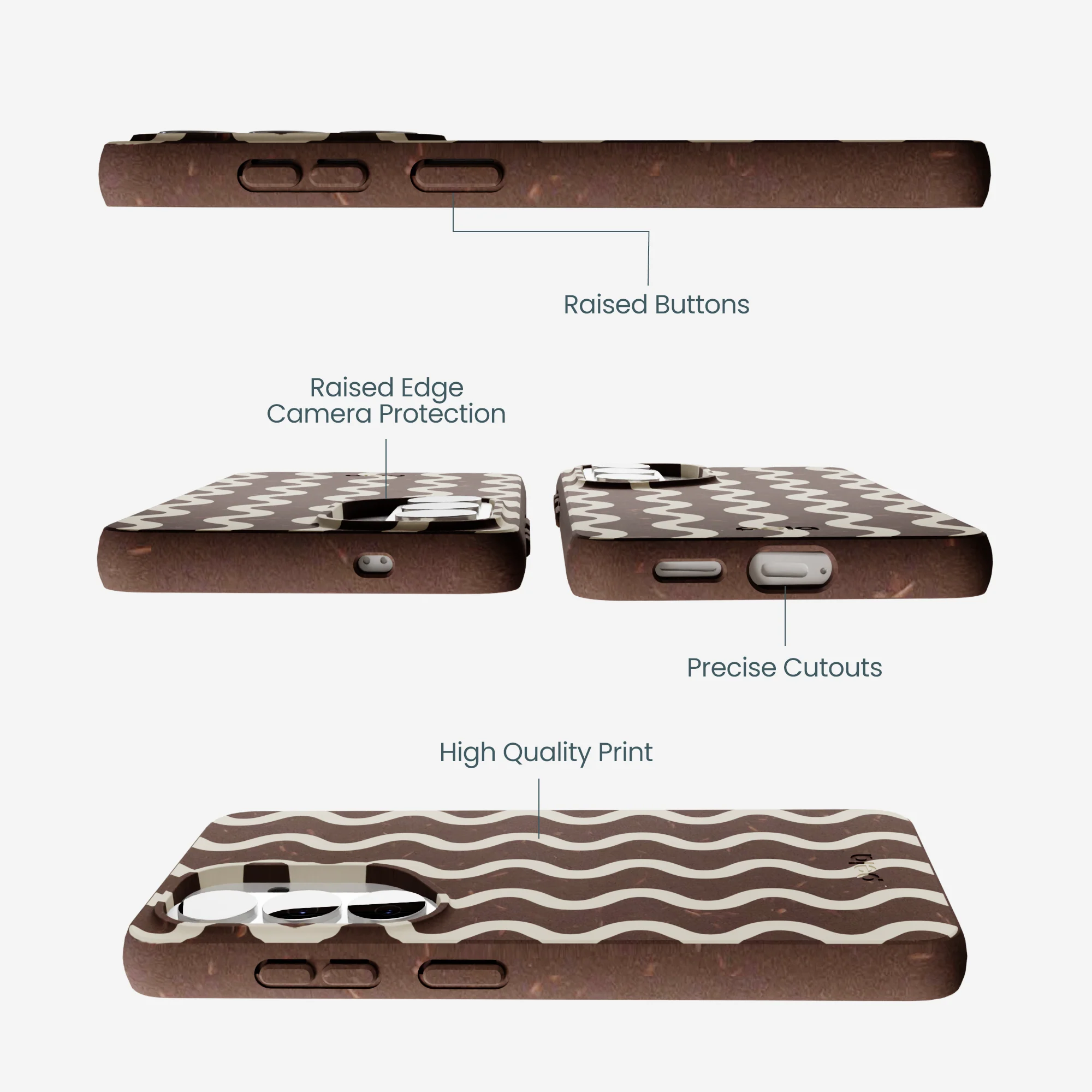 Chocolate Brown Latte Waves Samsung Galaxy S26 Case - Image 3