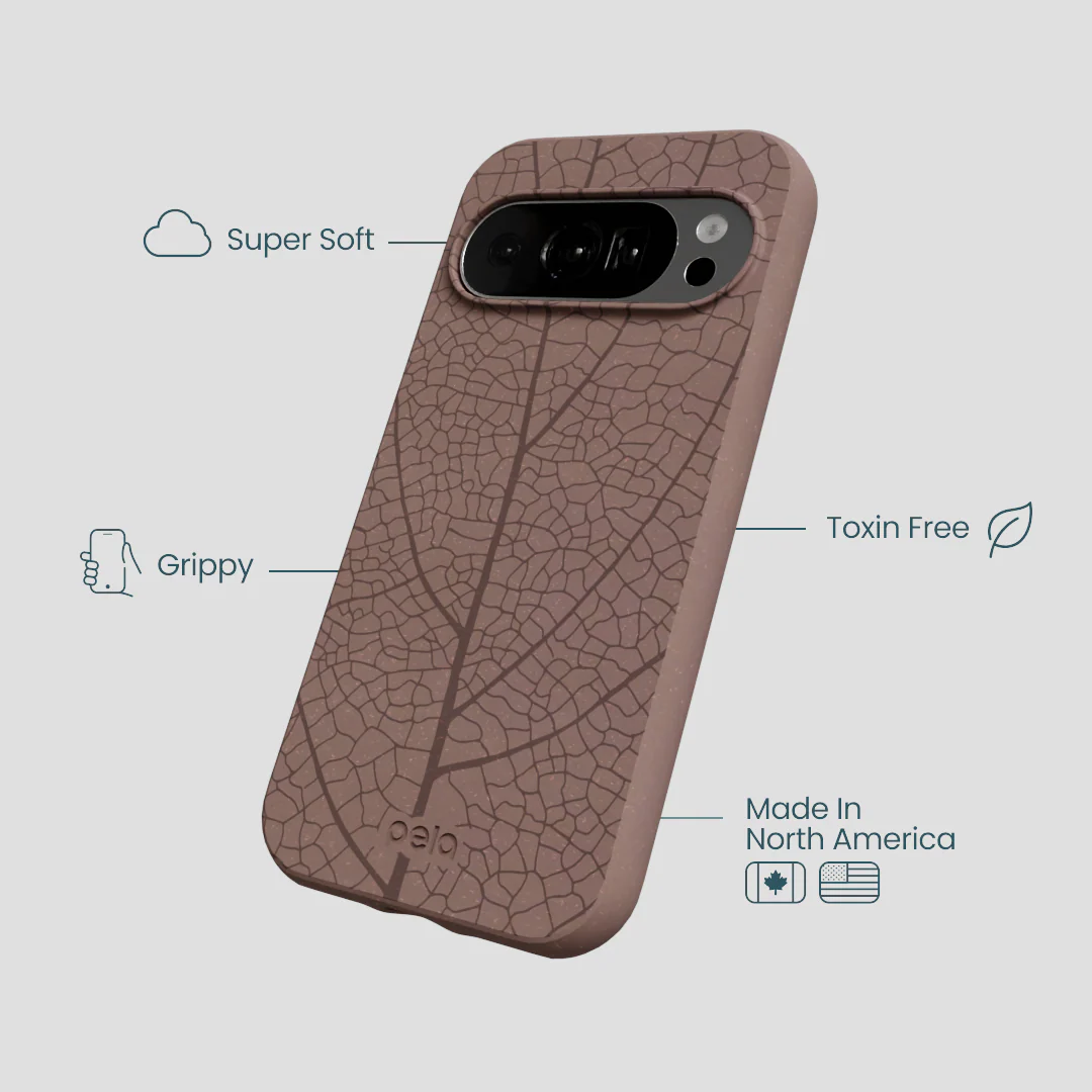 Chocolate Brown Leaf Veins Google Pixel 10/10 Pro Case - Image 4
