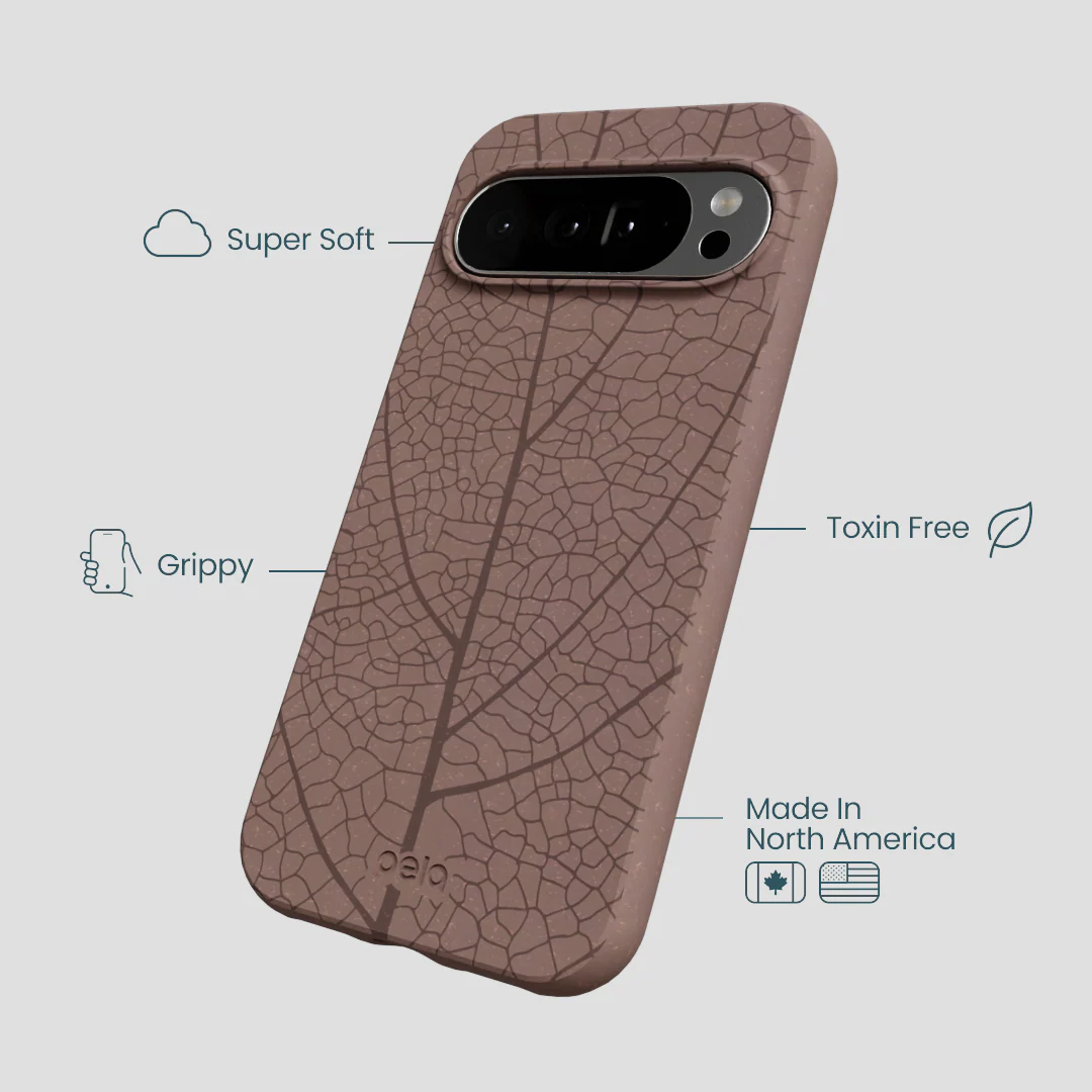 Chocolate Brown Leaf Veins Google Pixel 10 Pro XL Case - Image 4