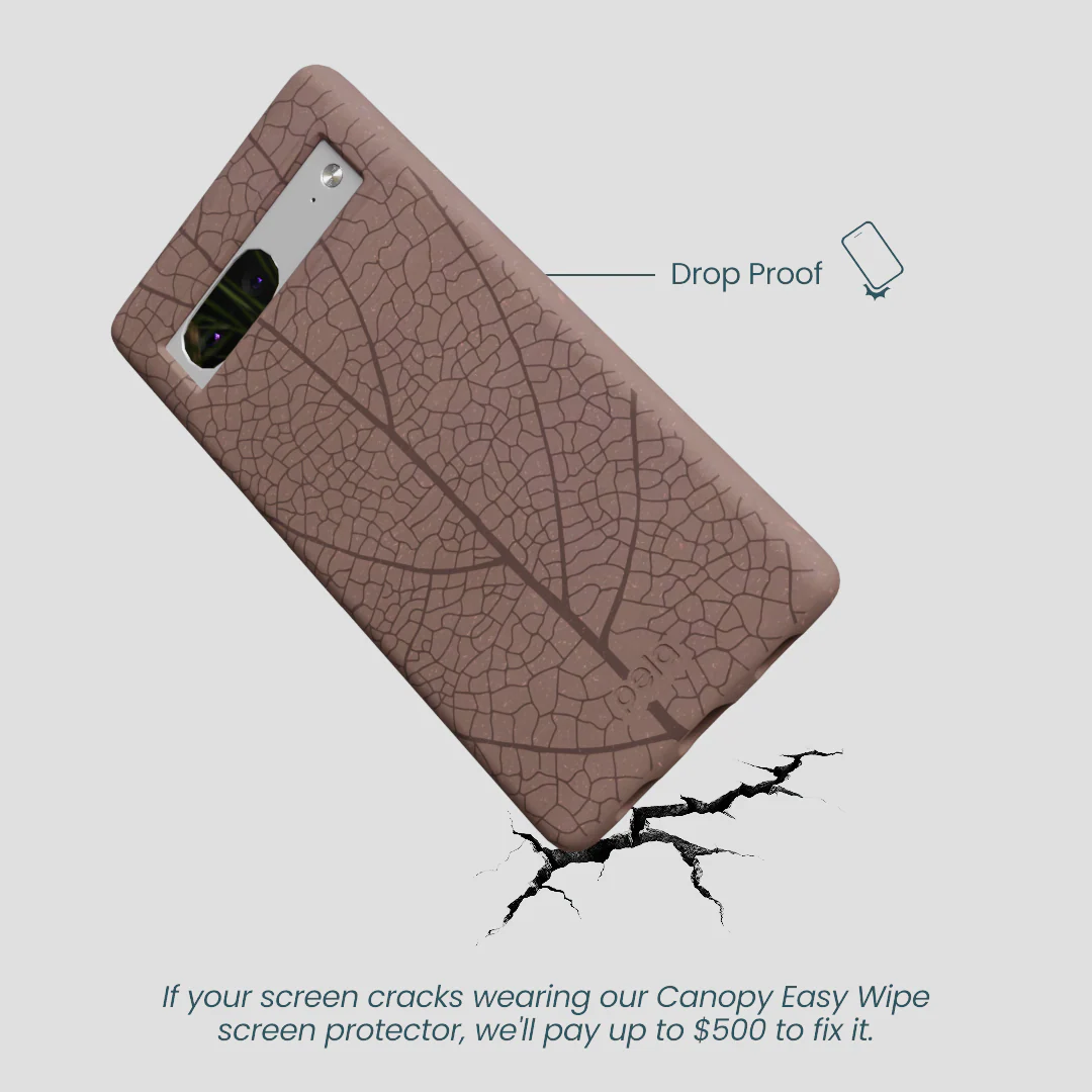 Chocolate Brown Leaf Veins Google Pixel 7a Case - Image 5