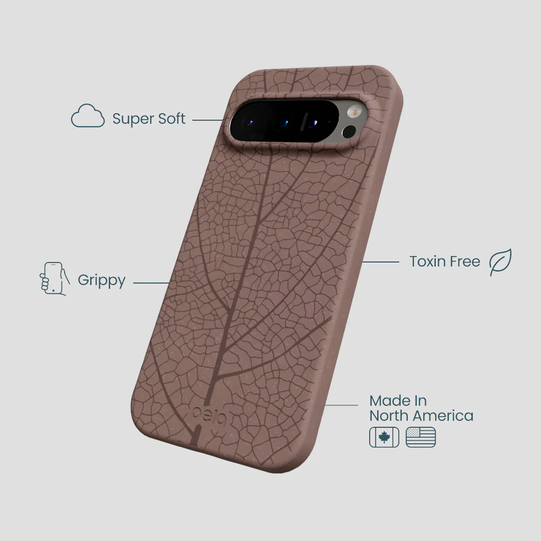 Chocolate Brown Leaf Veins Google Pixel 9/9 Pro Case - Image 4